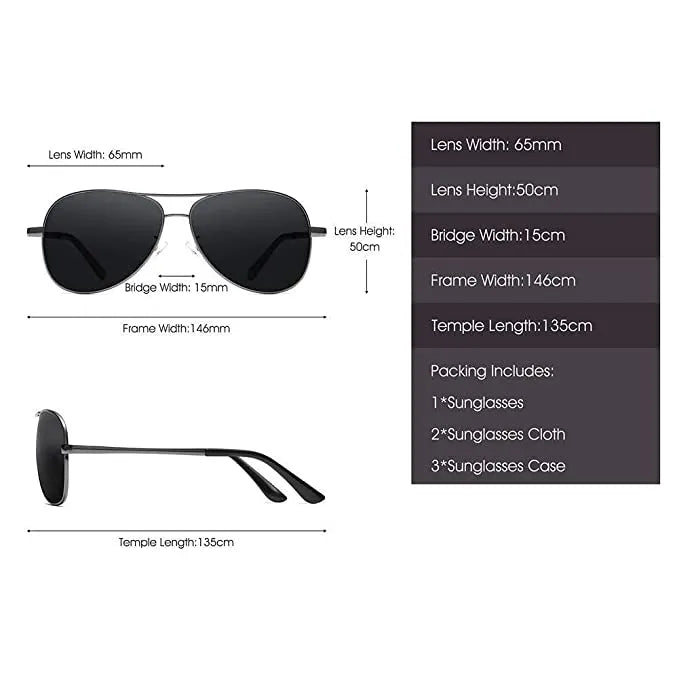 Glasso Aviator Sunglasses — Silver Mirror Polarized  Lens | UV400 Protection | Premium Metal Frame |  Men & Women | Free Delivery Pakistan