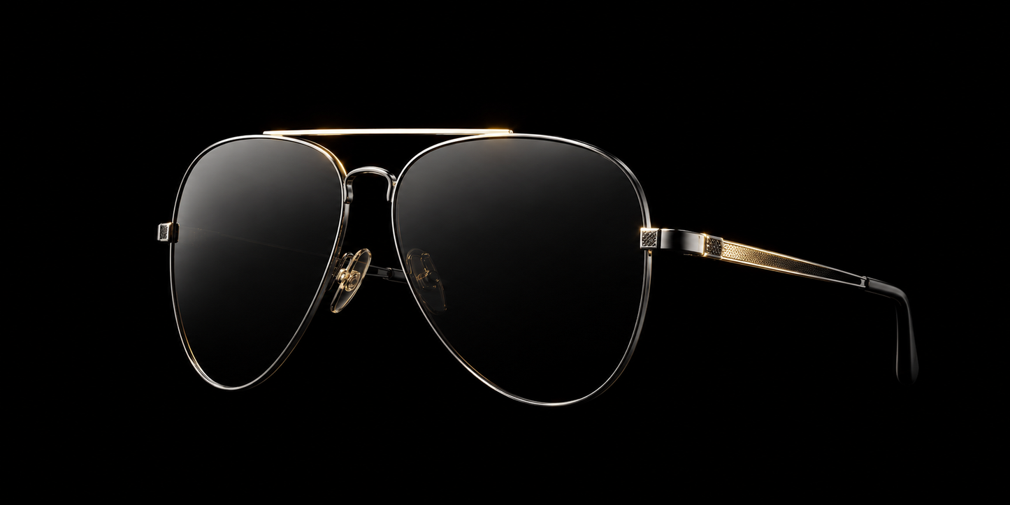 Glasso Aviator Sunglasses — Silver Mirror Polarized  Lens | UV400 Protection | Premium Metal Frame |  Men & Women | Free Delivery Pakistan