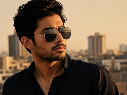 Glasso Aviator Sunglasses — Silver Mirror Polarized  Lens | UV400 Protection | Premium Metal Frame |  Men & Women | Free Delivery Pakistan