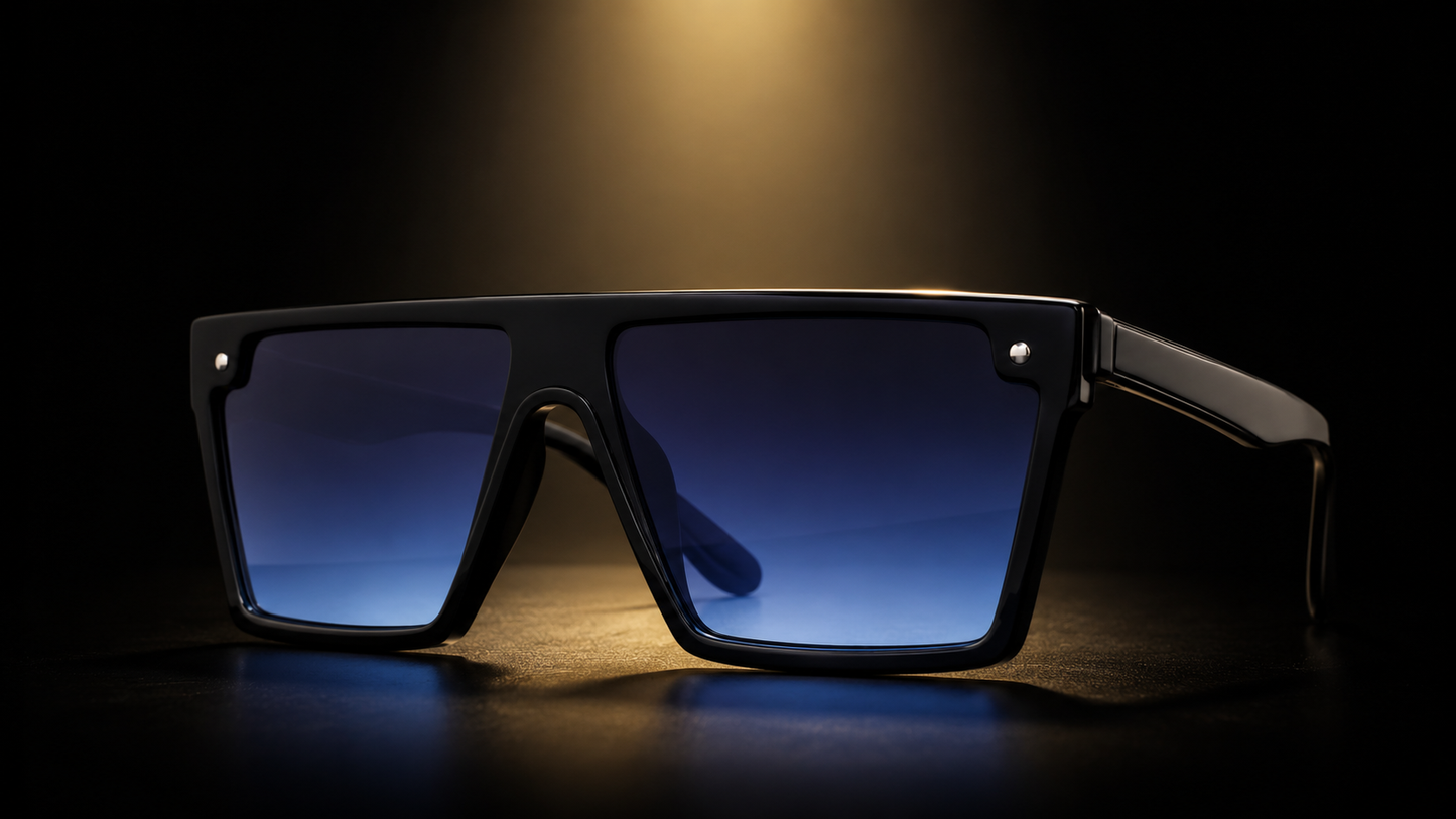 Glasso Premium Oversized Sunglasses — Bold  Black Square Frame | UV Protection |  Men & Women | Free Delivery Pakistan